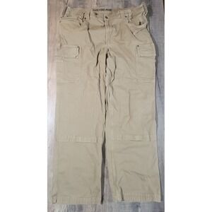 Duluth Trading Flex Fire‎ Hose Pants Cargo Tan Men 44x32 Relaxed Fit Double Knee